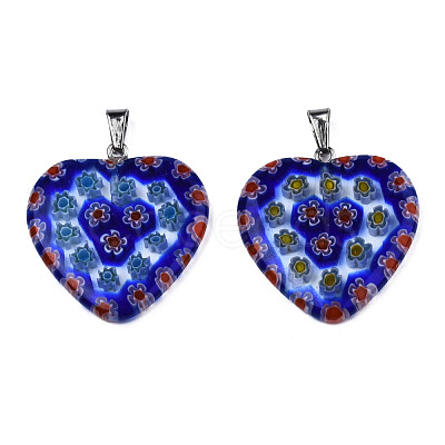 Handmade Millefiori Glass Pendants X-LK-R005-03-1