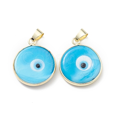 Handmade Evil Eye Lampwork Pendants LAMP-F031-02G-05-1
