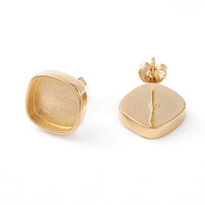 Brass Stud Earring Settings KK-I665-07G-1