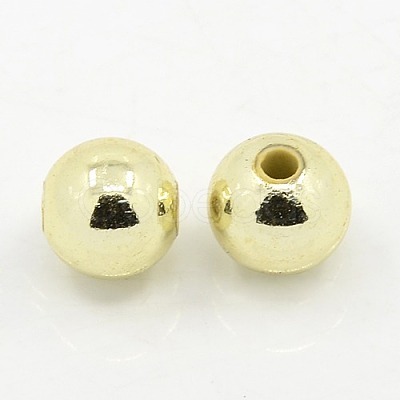 Plating Plastic Acrylic Round Beads PACR-L003-5mm-LG-1
