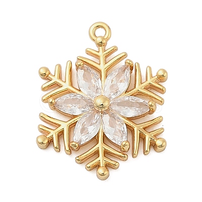 Brass Micro Pave Cubic Zirconia Pendatns KK-I380-02G-1