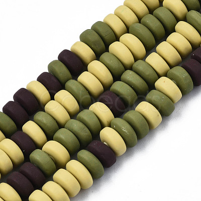 Handmade Polymer Clay Beads Strands CLAY-N008-008W-1