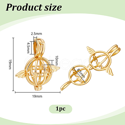 1Pc 925 Sterling Silver Hollow Bead Cage Pendants STER-PH0003-81G-1