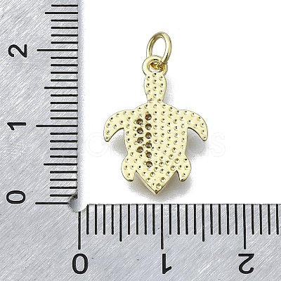 Brass Micro Pave Clear Cubic Zirconia Pendants KK-V010-07G-01-1