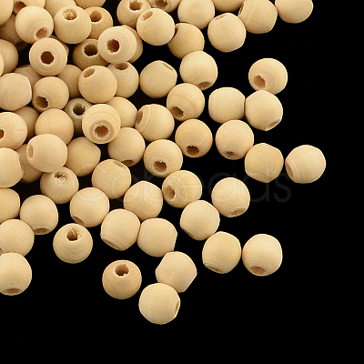 Round Unfinished Wood Beads X-WOOD-R253-12-LF-1