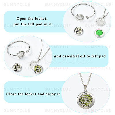 1Pc Stainless Steel Open Cuff Bangles & 1Pc Stainless Steel Pendant Neclace AJEW-SC0004-06D-1