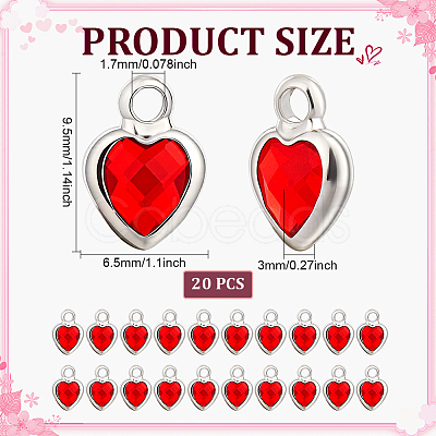 20Pcs Brass Glass Charms KK-ME0004-57P-1