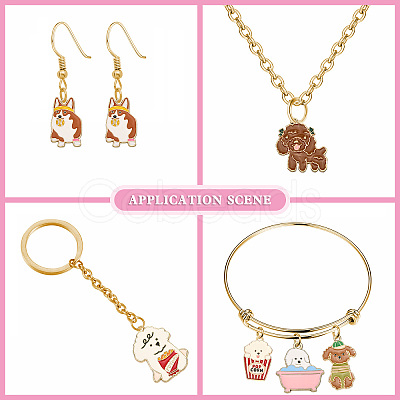 30Pcs 15 Styles Alloy Enamel Pendants ENAM-CJ0002-75-1