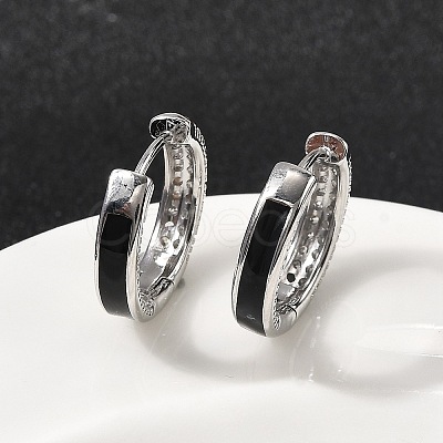 Brass Micro Pave Clear Cubic Zirconia Hoop Earrings EJEW-K276-11P-01-1