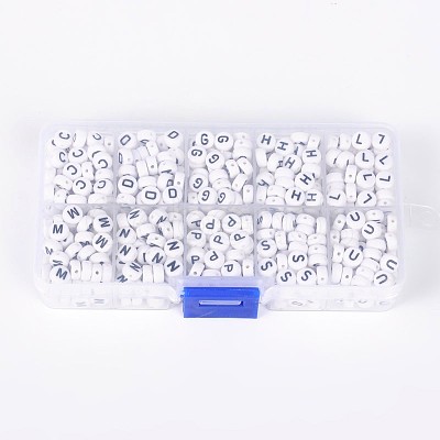 1 Box Letter Acrylic Beads SACR-X0012-B-1