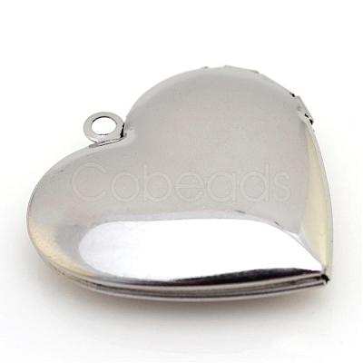 Tarnish Resistant 316 Stainless Steel Photo Locket Pendants STAS-S046-09-1
