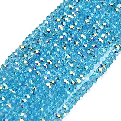 Electroplate Glass Beads Strands GL-CBAA615-03E-1