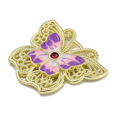 Rack Plating Alloy Enamel Pendants PALLOY-F312-47G-02-1