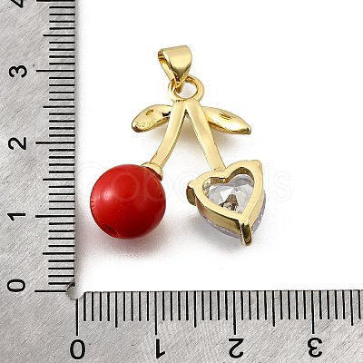 Brass Micro Pave Cubic Zirconia Pendants KK-Z104-01G-1