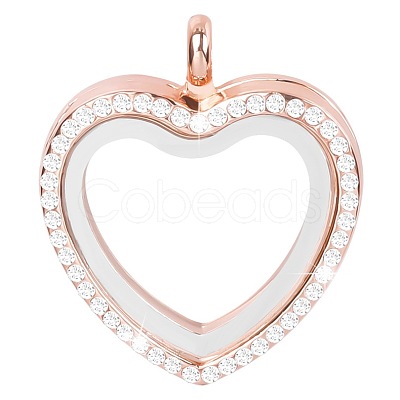 Alloy & Glass Floating Locket Pendants PW23032039666-1