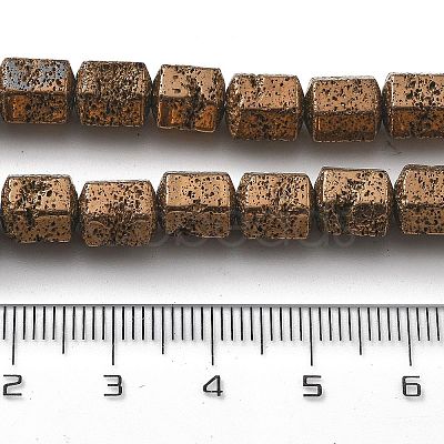 Electroplated Natural Lava Rock Beads Strands G-A251-A01-01D-1