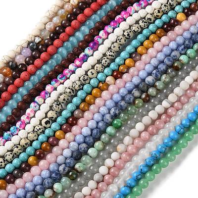 Natural & Synthetic Mixed Gemstone Beads Strands G-XCP0001-35-1