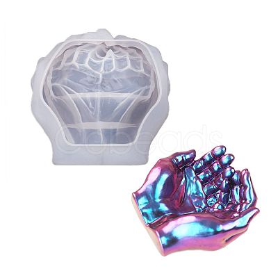 DIY 3D Double Hand Ashtray Statue Silicone Molds DIY-C065-01-1