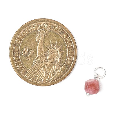 Natural Colorful Tourmaline Dice Charms PALLOY-JF04580-03-1