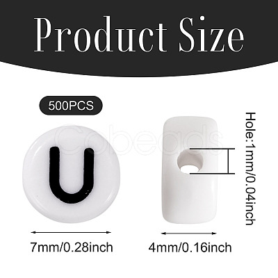 500Pcs Acrylic Beads SACR-TA0001-55U-1