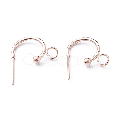 304 Stainless Steel Half Hoop Earrings STAS-Z028-B02-RG-1
