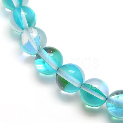 Synthetic Moonstone Beads Strands G-F143-10mm-07-1