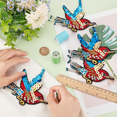 Bird Polyester Embroidery Iron on Appliques PATC-WH0008-35-1