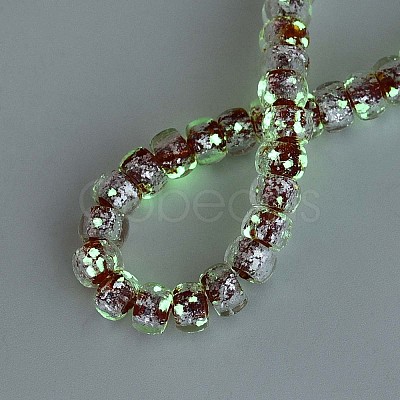 Luminous Handmade Silver Foil Glass Beads Strands FOIL-N029-02B-03-1