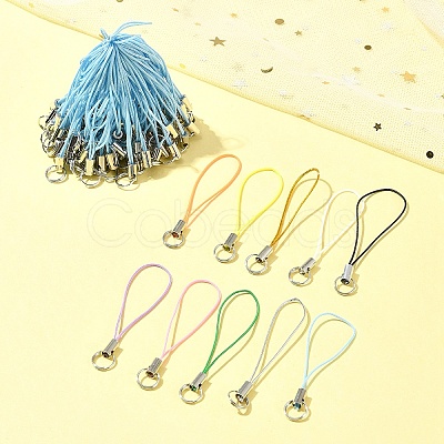 100Pcs Polyester Cord Mobile Straps MOBA-FS0001-02D-1