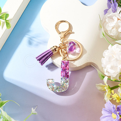 Alloy Resin Heart Keychains KEYC-TADJ0002-01G-J-1
