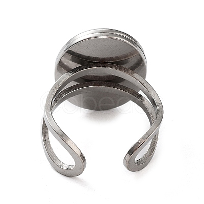 Non-Tarnish 304 Stainless Steel Cuff Pad Ring Settings STAS-M333-02B-P-1