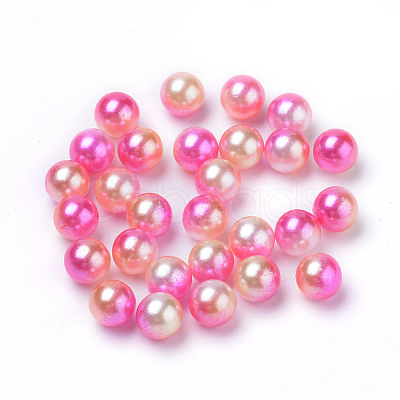 Rainbow Acrylic Imitation Pearl Beads OACR-R065-6mm-A04-1