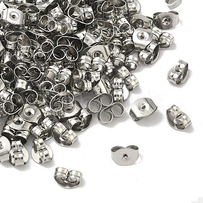 Tarnish Resistant 201 Stainless Steel Ear Nuts X-STAS-S028-11-1