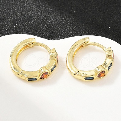 Brass Pave Cubic Zirconia Hoop Earrings KK-CBAD104-04G-I-1