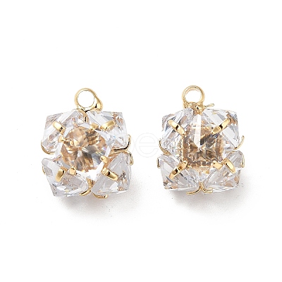 Clear Glass Charms KK-M233-31G-1