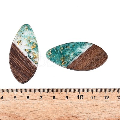 Transparent Resin and Walnut Wood Pendants RESI-T057-05I-1