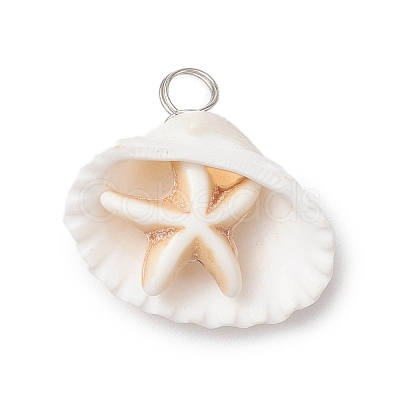 Summer Beach Natural Shell Pendants PALLOY-JF02649-1