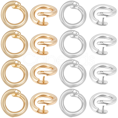 30Pcs 2 Colors Brass Snap Clasps KK-BBC0021-51-1