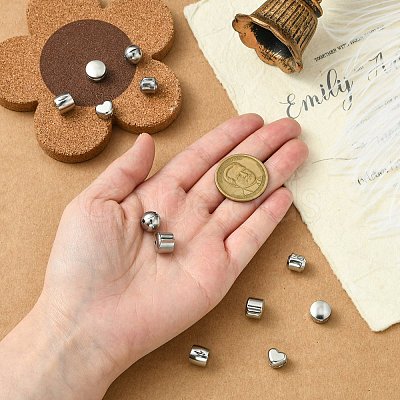 12Pcs 6 Styles 304 Stainless Steel European Style Clasps STAS-CJ0002-77-1