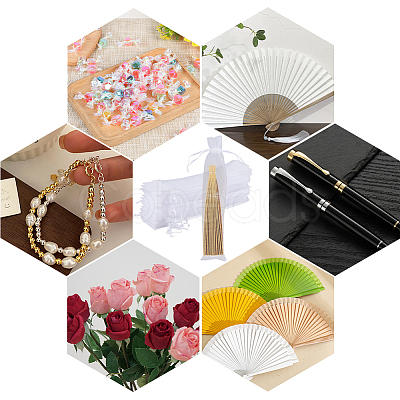 100Pcs Rectangle Mesh Polyester Gift Bags ABAG-GF0001-33-1