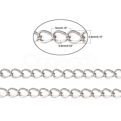 Tarnish Resistant 304 Stainless Steel Curb Chains CHS-Q001-22-1