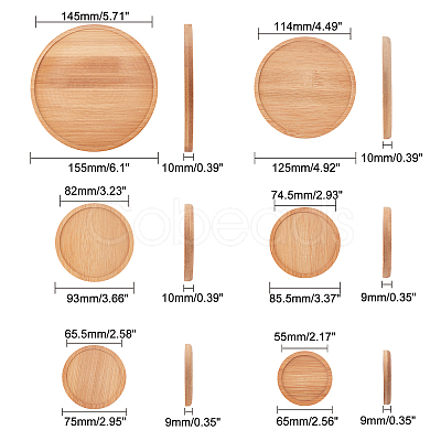 Bamboo Round Plant Saucer AJEW-GA0001-97-1