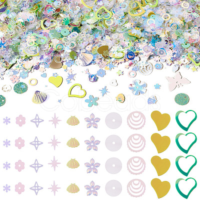 100G Plastic Sequins Beads PVC-TA0001-04E-1