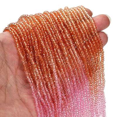 Transparent Painted Glass Beads Strands X1-DGLA-A034-T1mm-A20-1