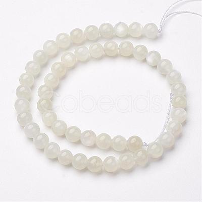 Natural White Moonstone Bead Strands G-P213-20-6mm-1