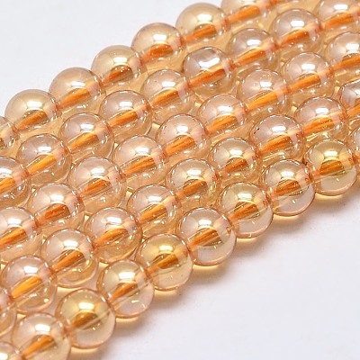 Imitate Austrian Crystal Electroplate Glass Round Bead Strands GLAA-F030-8mm-A01-1