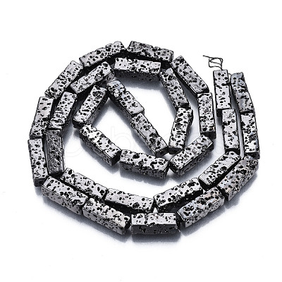 Electroplated Natural Lava Rock Beads Strands G-T114-63-1