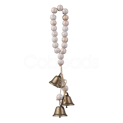 Brass Bell Key Pendant Decorations HJEW-JM04230-02-1