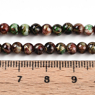 Baking Paint Glass Beads Strands DGLA-N003-4mm-B07-1