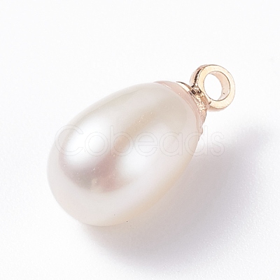 Natural Pearl Charms PALLOY-JF01281-02-1